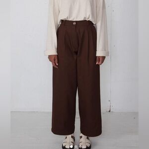 Bohème wide-legged twill trousers
